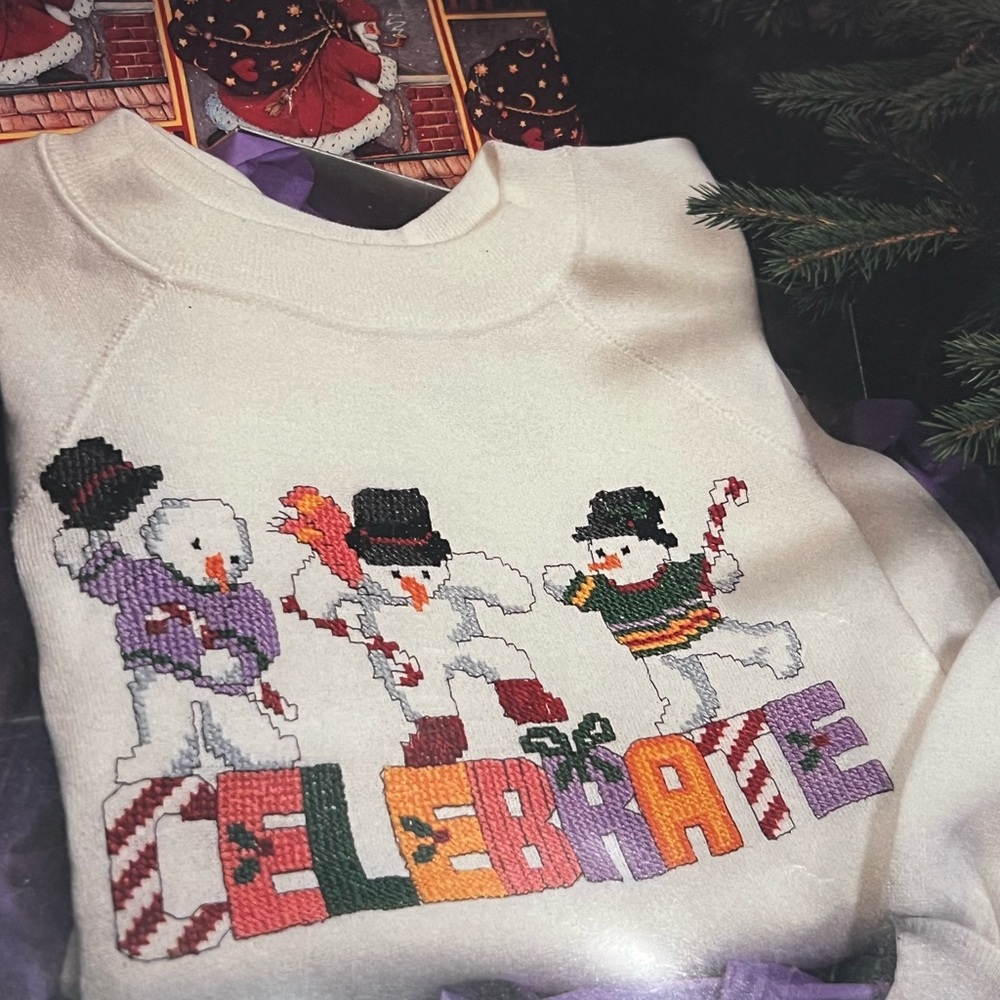 SNOWMAN SNOW PERSON kit Counted CrossStitch Classic Christmas SEALED waste